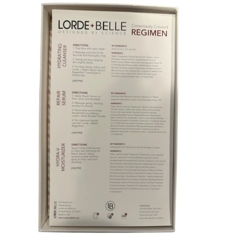 Lorde + Belle 3 Piece Anti Aging Skin Care Regimen MSRP $199 New In Box